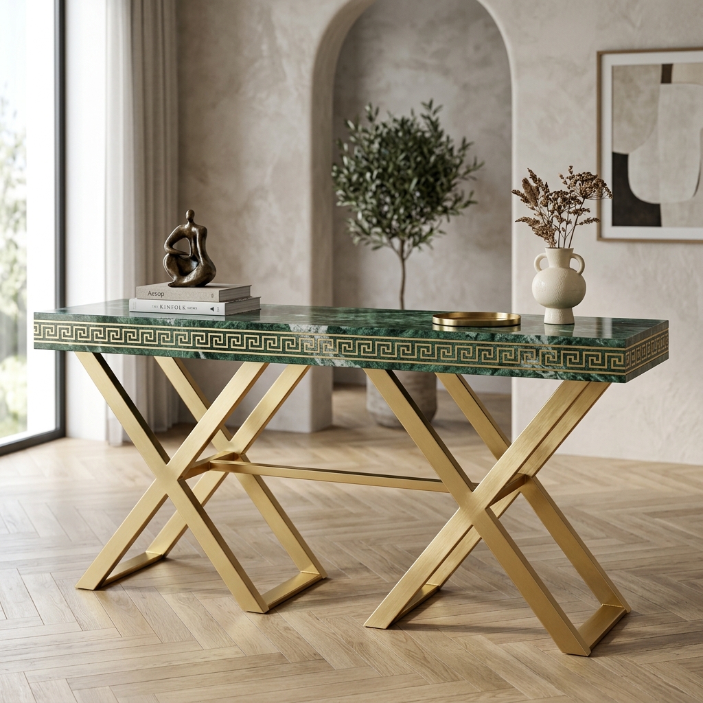 Emerald Green Cross Console