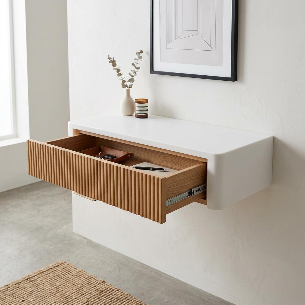 Floating Veneer Drawer Console