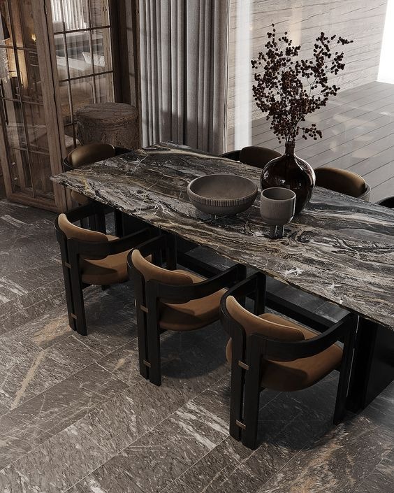 Luxury Dark Marble Dining