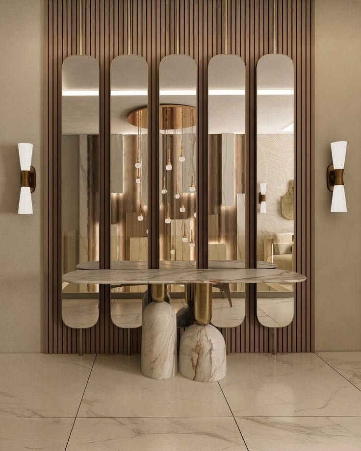 Capsule Gold Mirror Set
