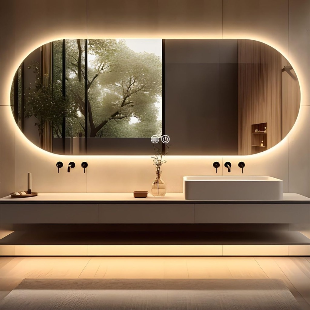 Horizontal Stadium Backlit Mirror