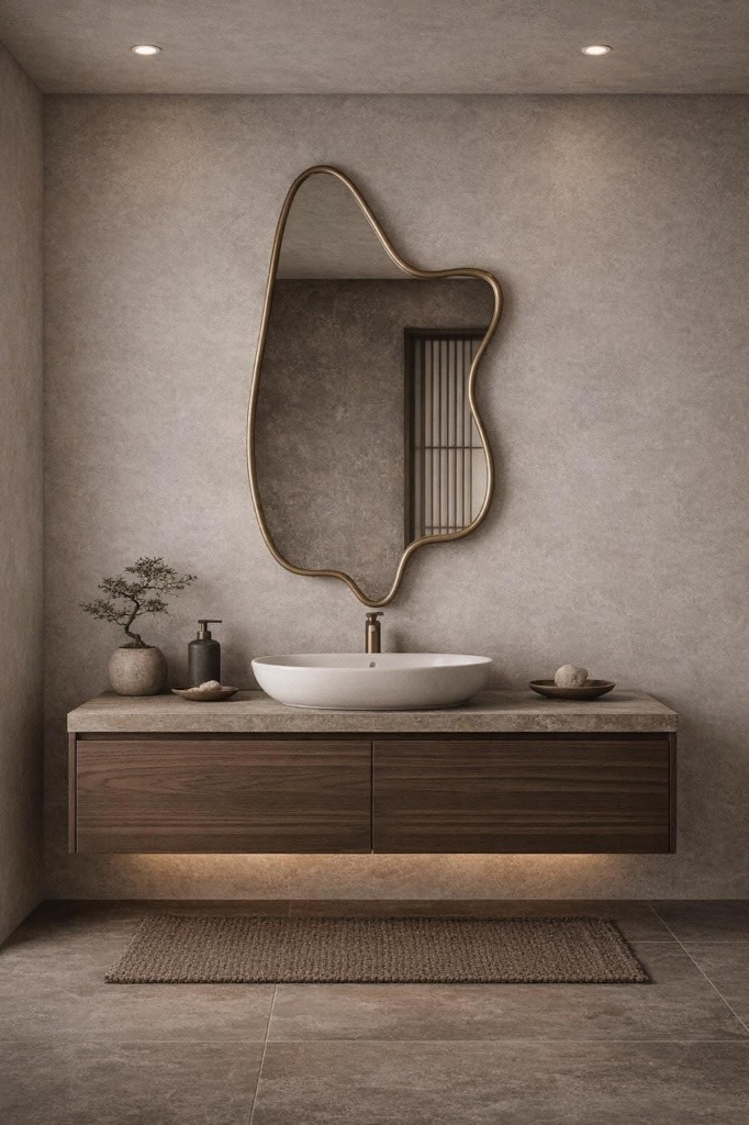 Fluid Organic Gold Mirror
